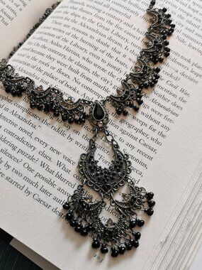 Black Beaded Gothic Necklace Victorian Style Claire's Icing